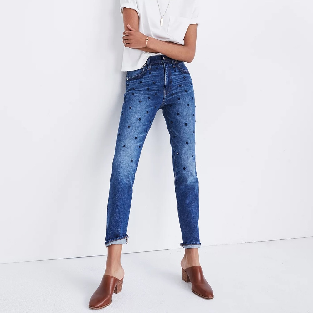 Madewell The High-Rise Slim Boyjean: Beaded Edition